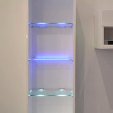 Aiboo LED-Glaskanten-Klemmleuchte, Glasregalleuchten mit Fernbedienung und US-Netzteil für Glasregal, Glasschrank, Arbeitsplatte, Spirituosenregal, Bücherregal, dekorative Beleuchtung